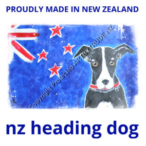 Heading Dog with Flag - Tea Towel Design