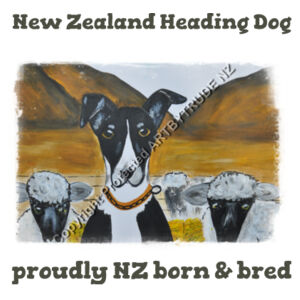New Zealand Heading Dog with Sheep Design