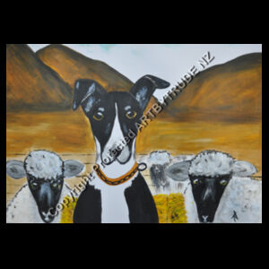 Heading Dog with Sheep Design